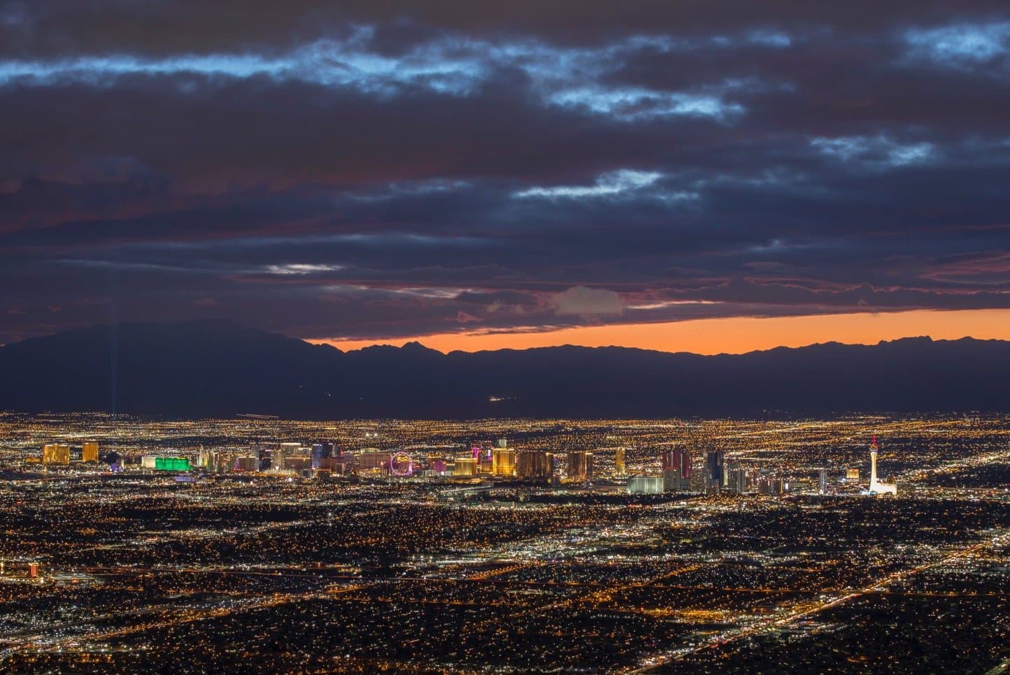 Las Vegas valley at dusk